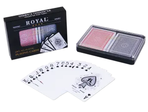 100% plastic playing cards by Royal - Includes hard shell case