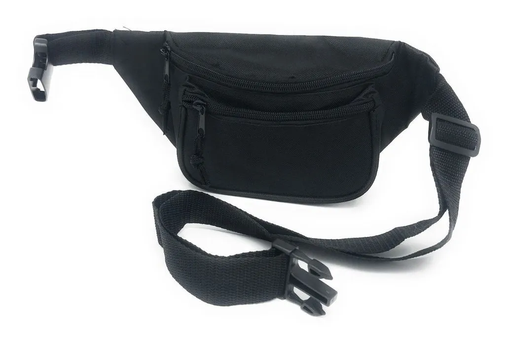12 ct Eco Fanny Pack with Three Zippered Pockets - By Dozen