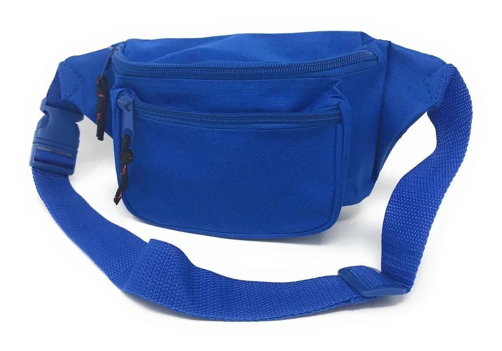 12 ct Eco Fanny Pack with Three Zippered Pockets - By Dozen