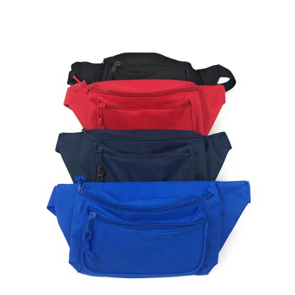 12 ct Eco Fanny Pack with Three Zippered Pockets - By Dozen