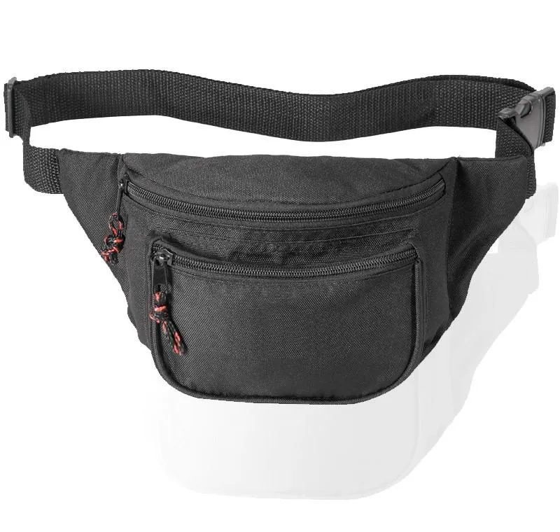 12 ct Eco Fanny Pack with Three Zippered Pockets - By Dozen