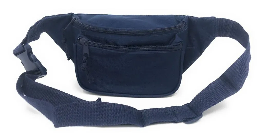 12 ct Eco Fanny Pack with Three Zippered Pockets - By Dozen