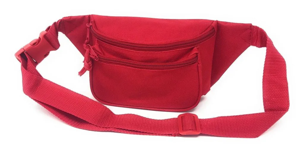 12 ct Eco Fanny Pack with Three Zippered Pockets - By Dozen