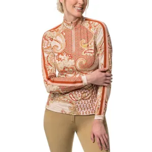 1/4 Zip Long Sleeve Sun Shirt In Blush Paisley