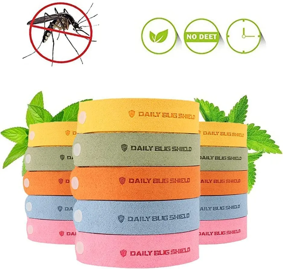 15-Pack Mosquito Repellent Bracelets - Natural Insect Repellent, Adjustable Waterproof Mosquito Bands for Kids & Adults, 72-Hour Plant-Based Protection
