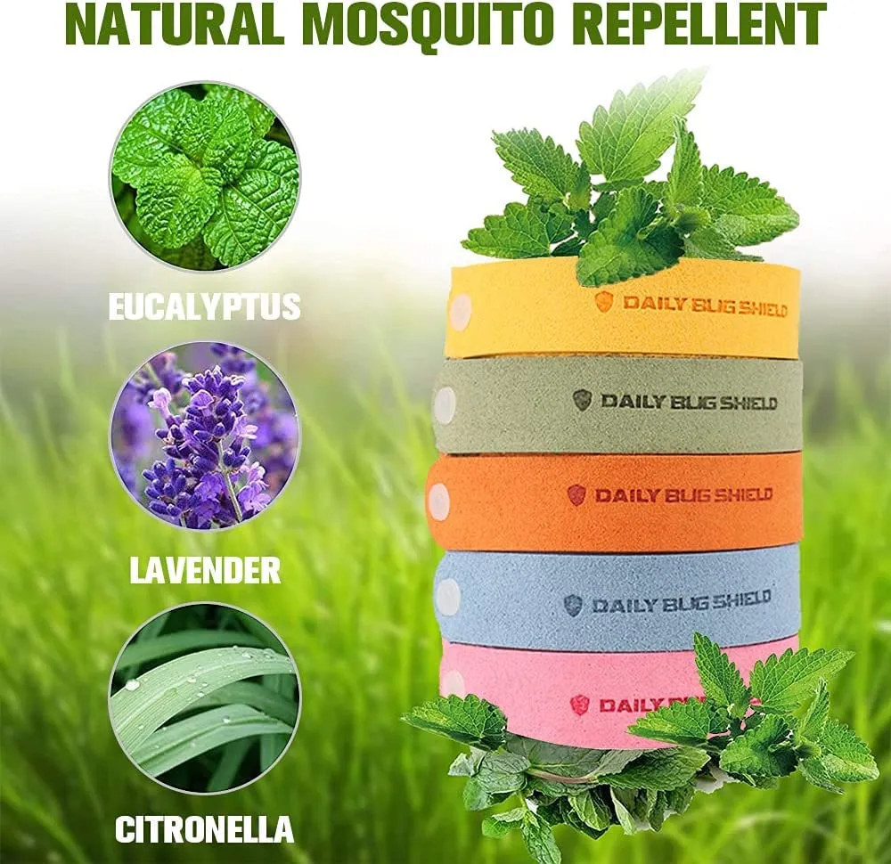 15-Pack Mosquito Repellent Bracelets - Natural Insect Repellent, Adjustable Waterproof Mosquito Bands for Kids & Adults, 72-Hour Plant-Based Protection