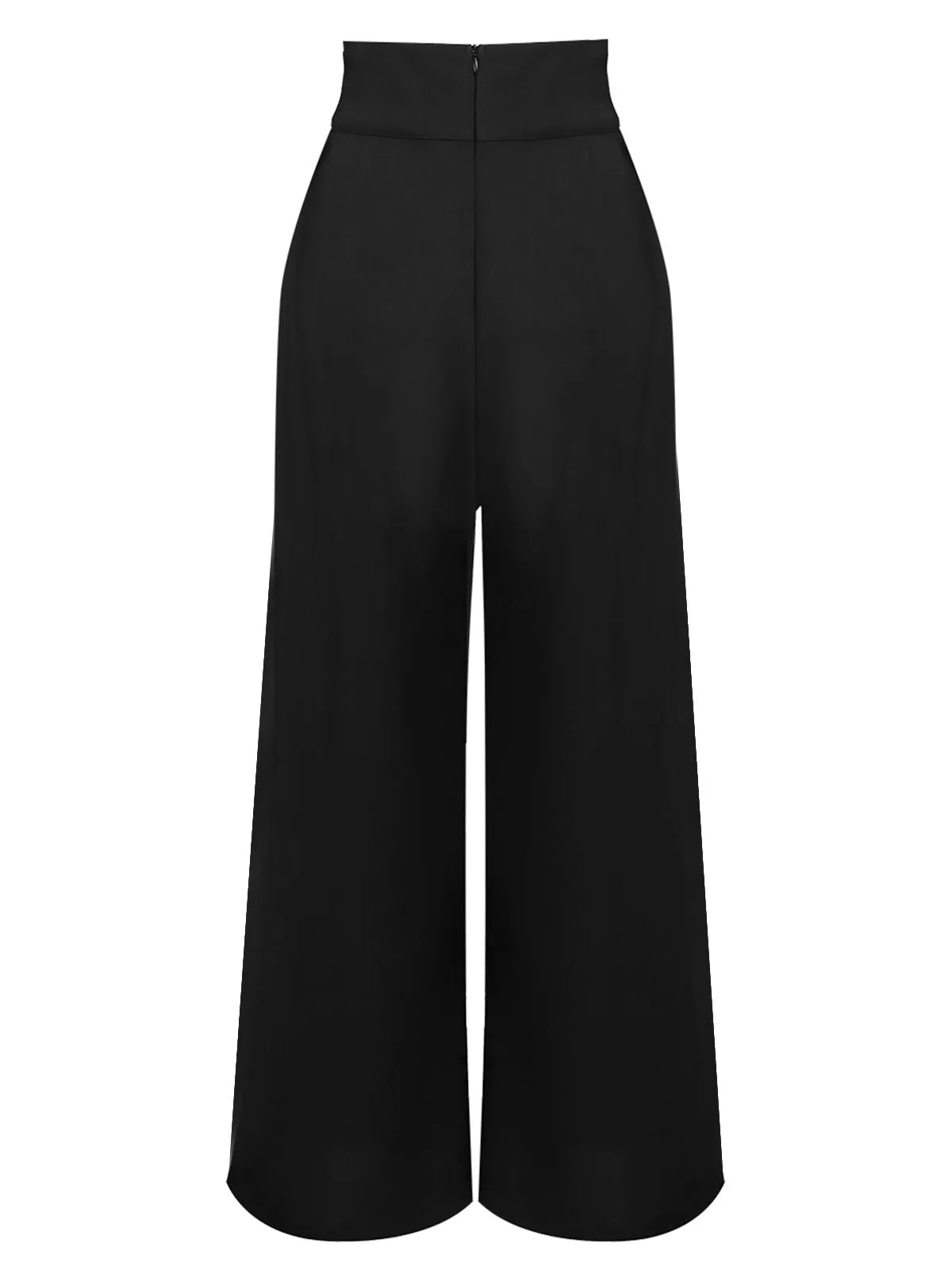 2PCS 1950s Candy Tie-Up Blouse & Black Suspender Pants