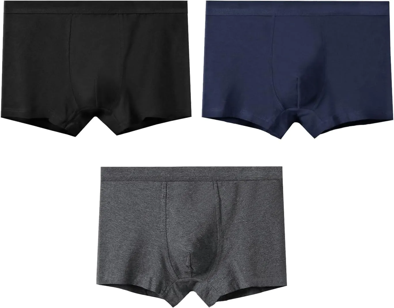 3-pack men's boxer briefs, soft and breathable cotton briefs, high elastic, moisture wicking and breathable