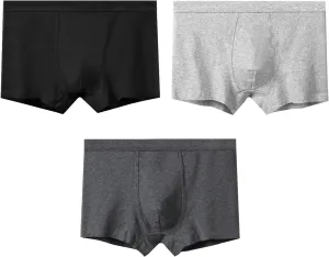 3-pack men's boxer briefs, soft and breathable cotton briefs, high elastic, moisture wicking and breathable