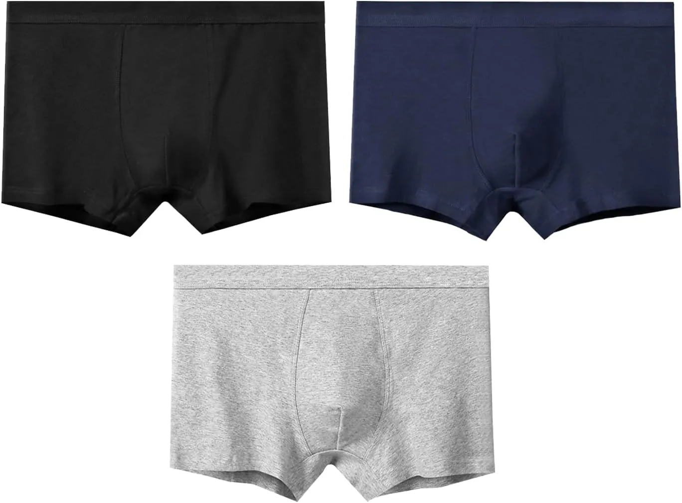 3-pack men's boxer briefs, soft and breathable cotton briefs, high elastic, moisture wicking and breathable