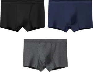 3-pack men's boxer briefs, soft and breathable cotton briefs, high elastic, moisture wicking and breathable
