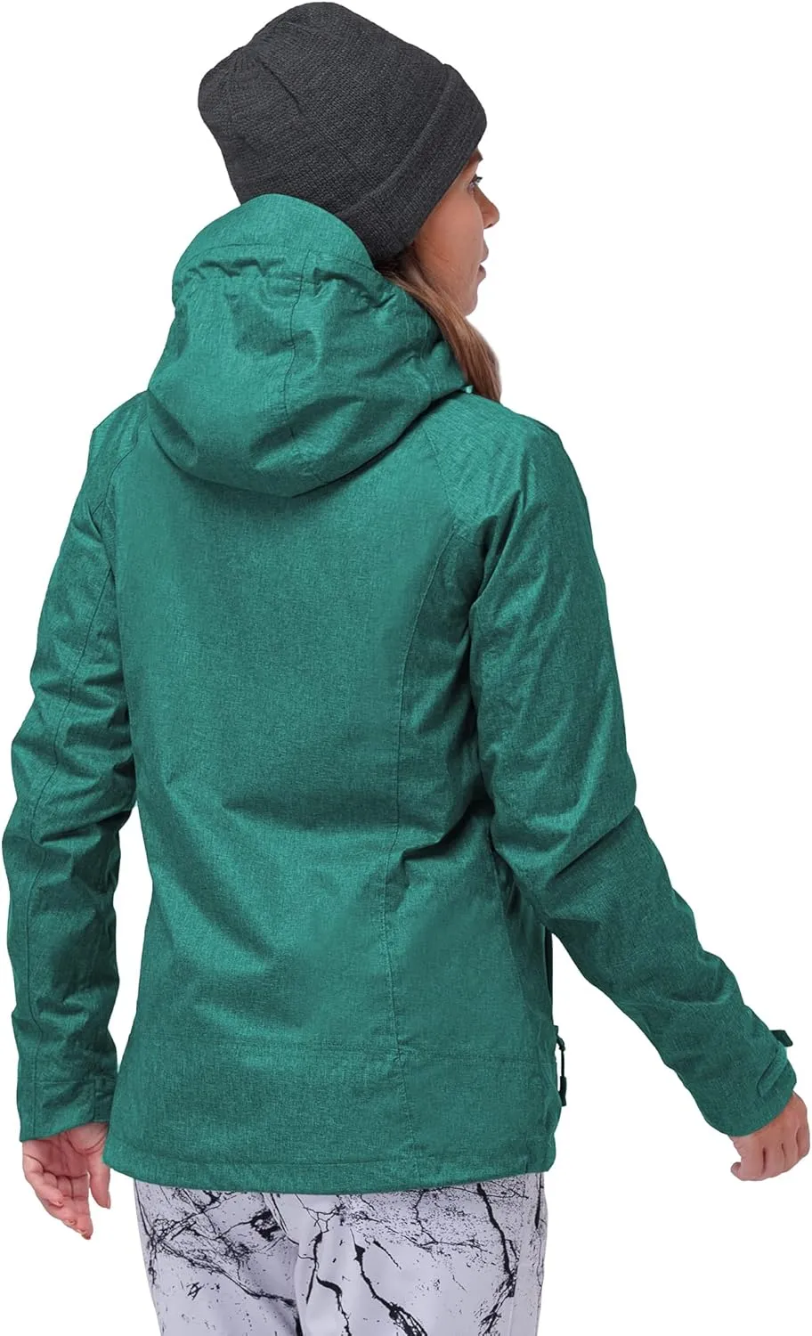 33,000ft Women's 3 in 1 Hooded Waterproof Coat Winter Ski Hiking Rain Jacket Softshell Fleece Lined Raincoat Windbreaker