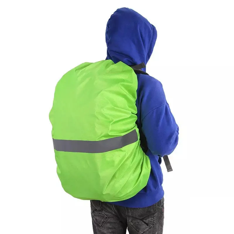 (35L) Reflective Backpack Rain Cover Satchel Safety Cape - Neon Green