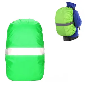 (35L) Reflective Backpack Rain Cover Satchel Safety Cape - Neon Green