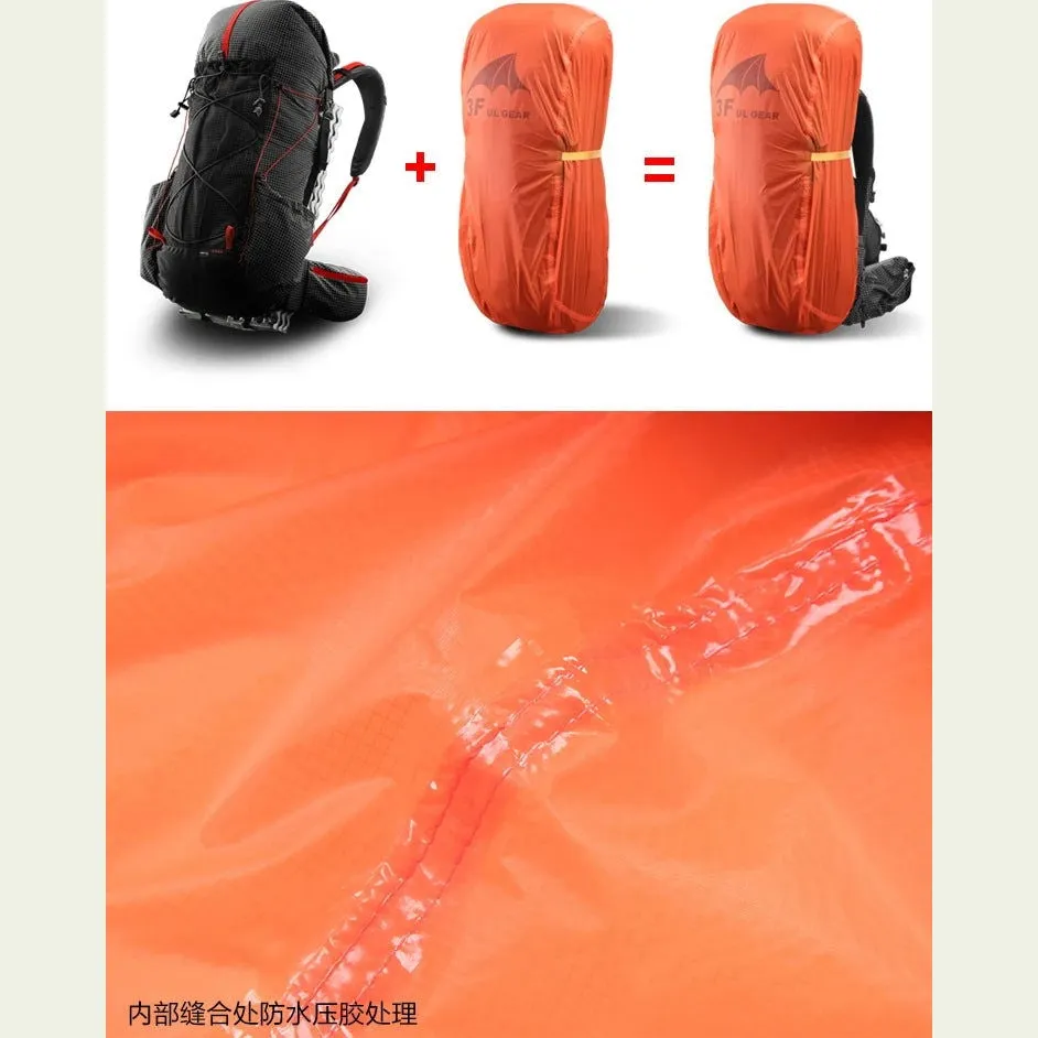 3F UL GEAR Rain Cover 20-85L Outdoor Mountaineering Backpack Mountaineering Dust Bag 15D 210T Silicon Coated Backpack Cover