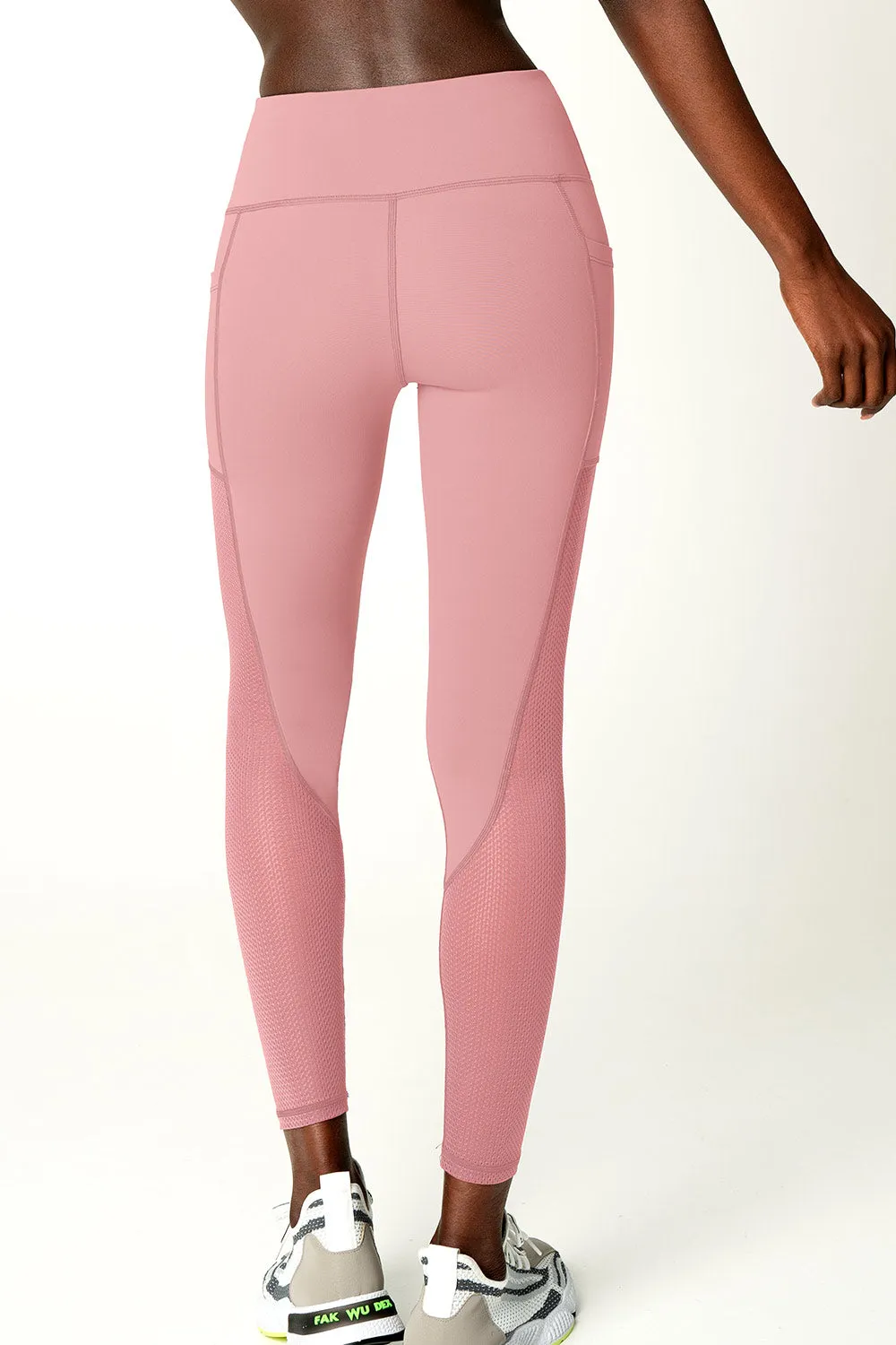 4 for $54 - Dusty Pink Cassi Mesh & Pockets Workout Leggings Yoga Pants - Women