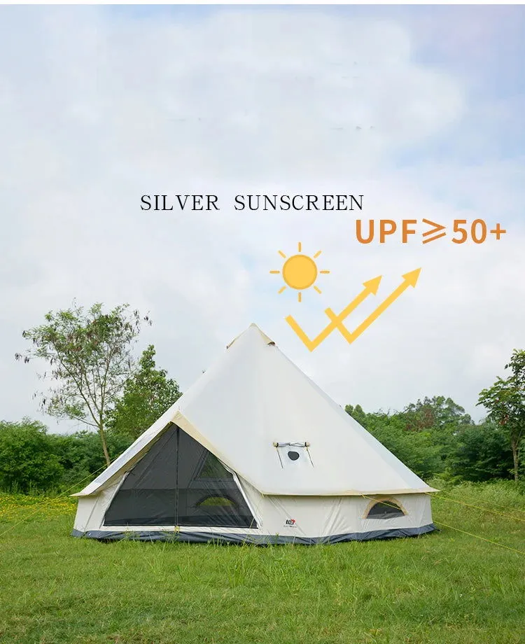 5 6 8 10 Person Outdoor Glamping Teepee Camping Family Tent Travel Hiking Durable Car Shelter Beach Canopy Awning Mountaineering