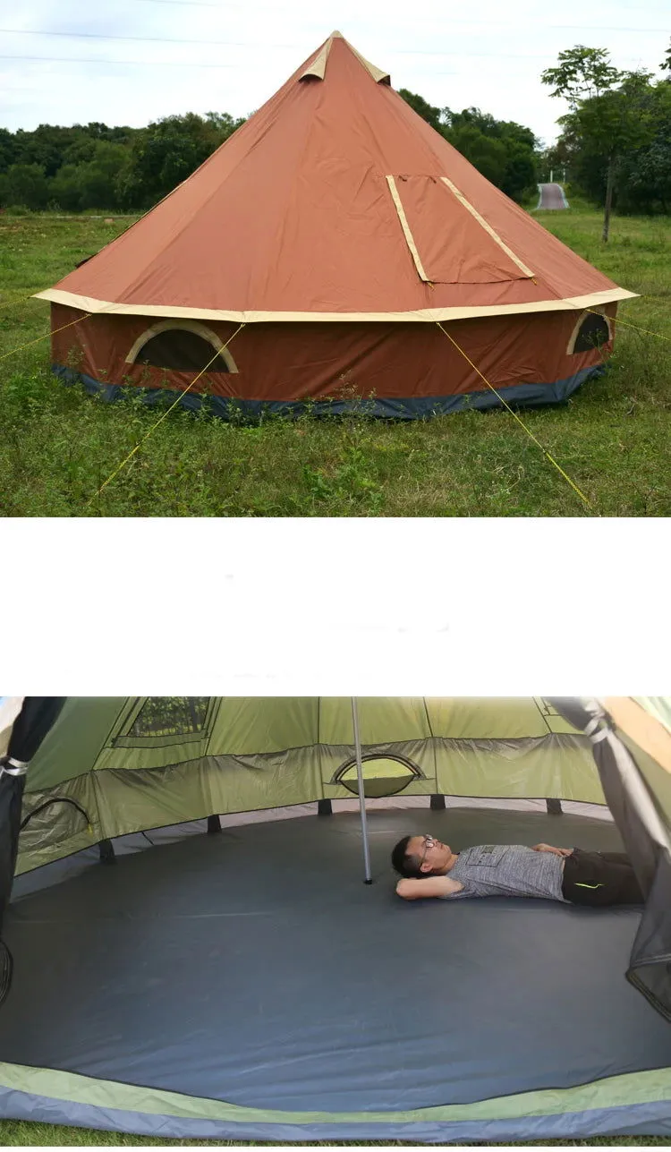 5 6 8 10 Person Outdoor Glamping Teepee Camping Family Tent Travel Hiking Durable Car Shelter Beach Canopy Awning Mountaineering