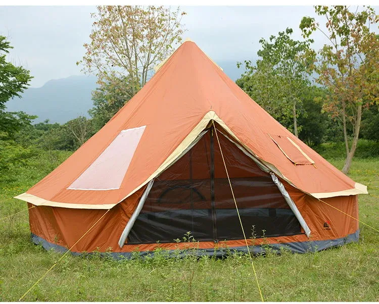 5 6 8 10 Person Outdoor Glamping Teepee Camping Family Tent Travel Hiking Durable Car Shelter Beach Canopy Awning Mountaineering