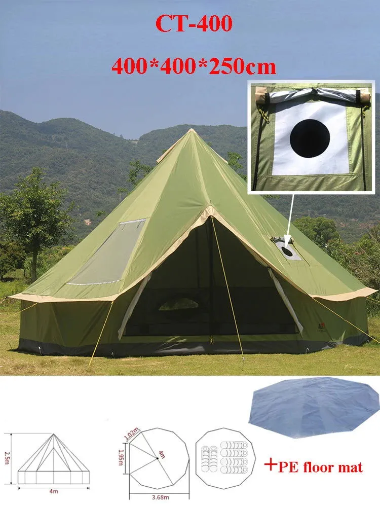 5 6 8 10 Person Outdoor Glamping Teepee Camping Family Tent Travel Hiking Durable Car Shelter Beach Canopy Awning Mountaineering
