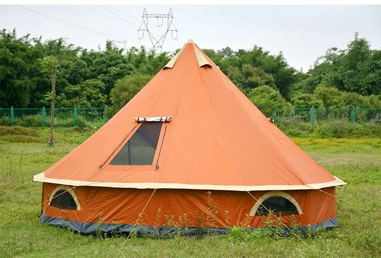 5 6 8 10 Person Outdoor Glamping Teepee Camping Family Tent Travel Hiking Durable Car Shelter Beach Canopy Awning Mountaineering