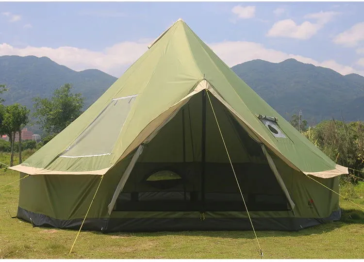 5 6 8 10 Person Outdoor Glamping Teepee Camping Family Tent Travel Hiking Durable Car Shelter Beach Canopy Awning Mountaineering