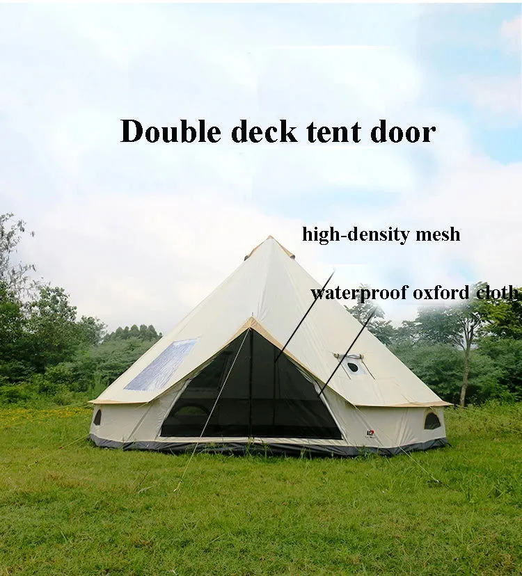 5 6 8 10 Person Outdoor Glamping Teepee Camping Family Tent Travel Hiking Durable Car Shelter Beach Canopy Awning Mountaineering