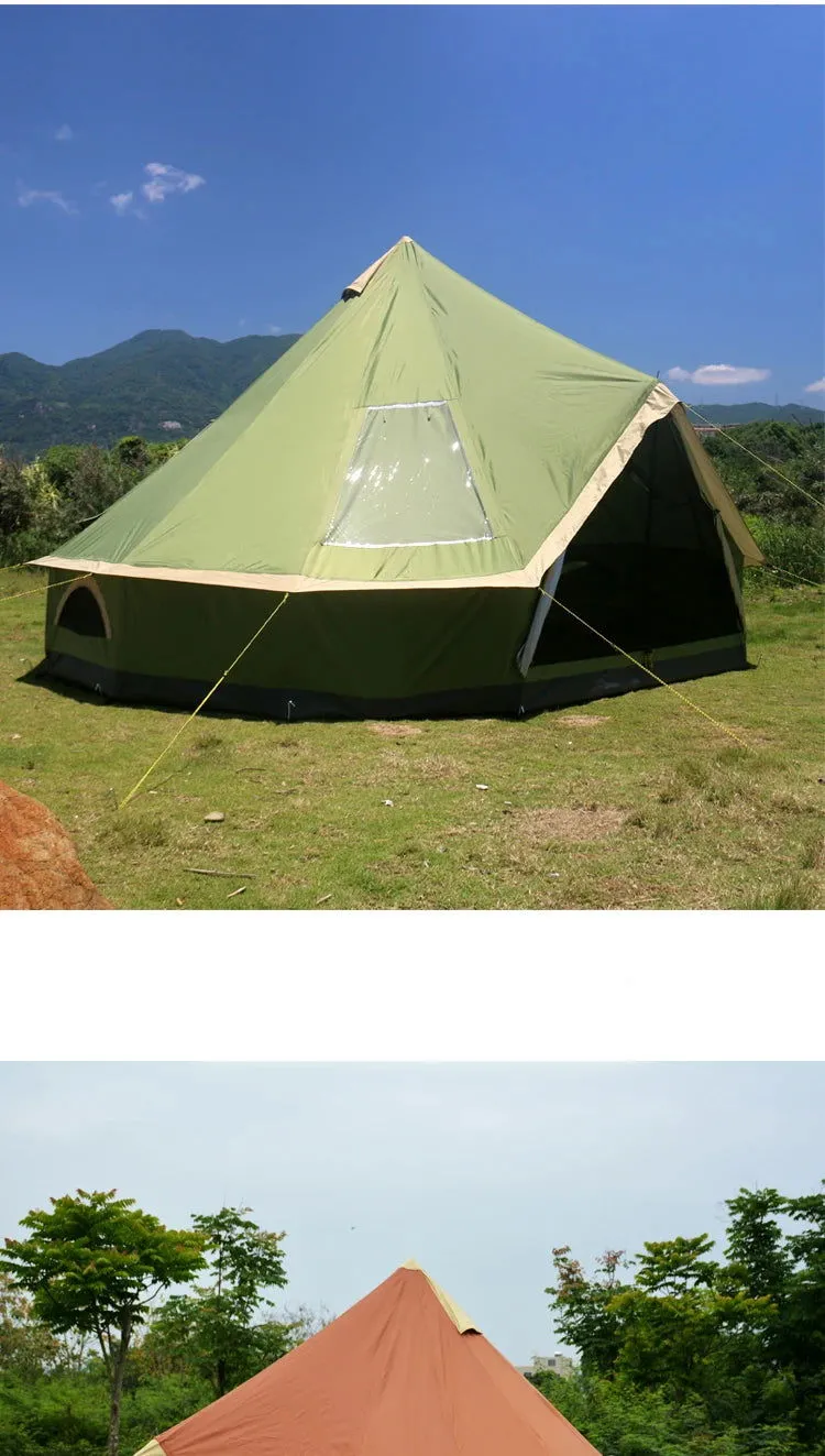 5 6 8 10 Person Outdoor Glamping Teepee Camping Family Tent Travel Hiking Durable Car Shelter Beach Canopy Awning Mountaineering