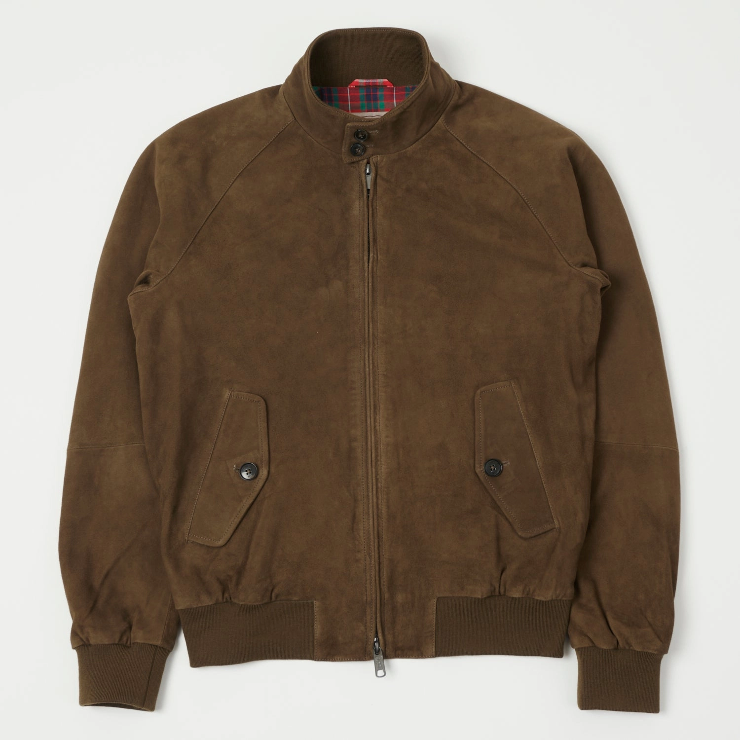 PocketPlacement Baracuta G9 Suede Harrington Jacket - Dark Olive