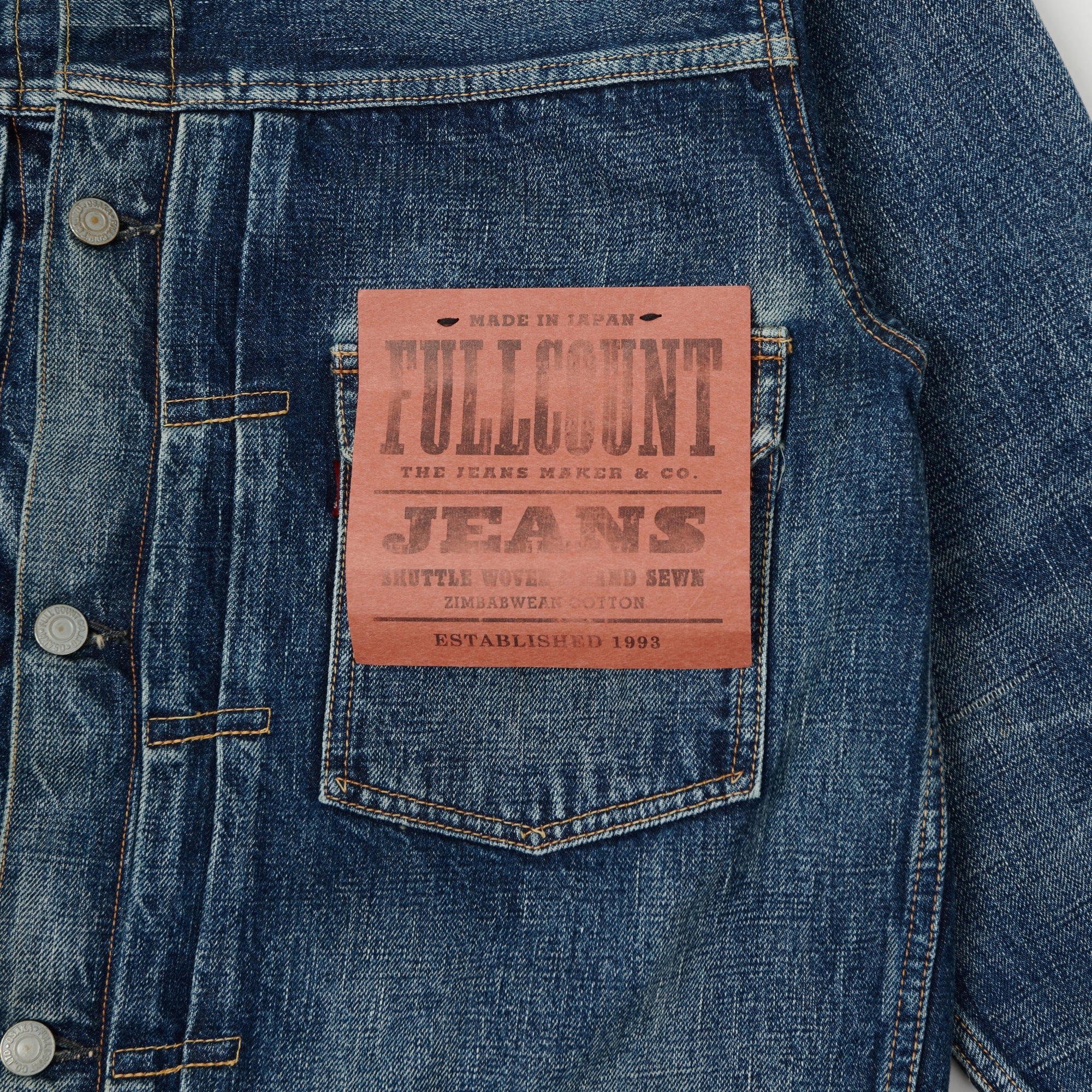 Full Count 2102 13.75oz Type II Denim Jacket - 'Real Killer' Wash Hidden Ventilation