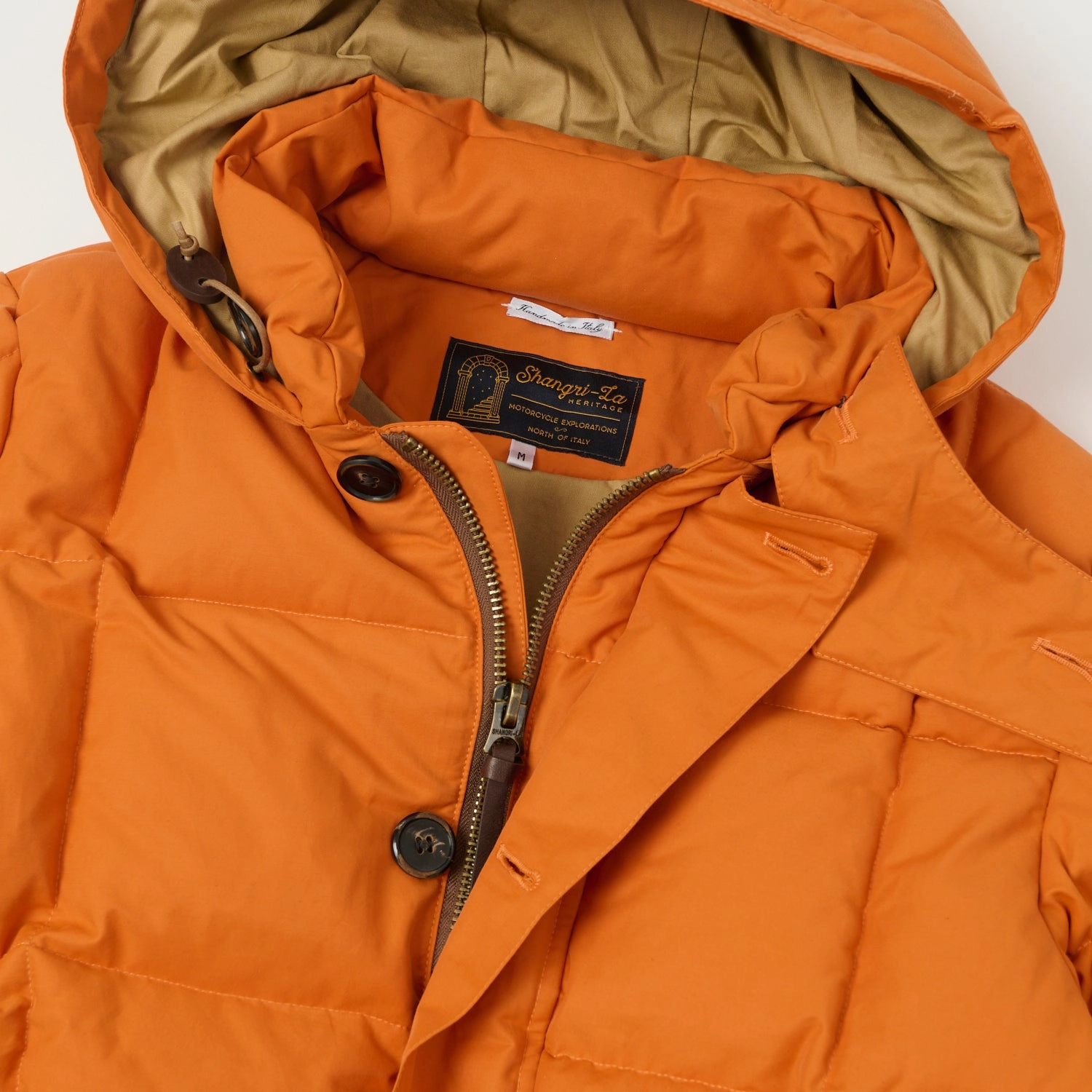 Shangri-La Heritage 'Presena' Quilted Down Jacket - Orange Anti Pilling Fabric