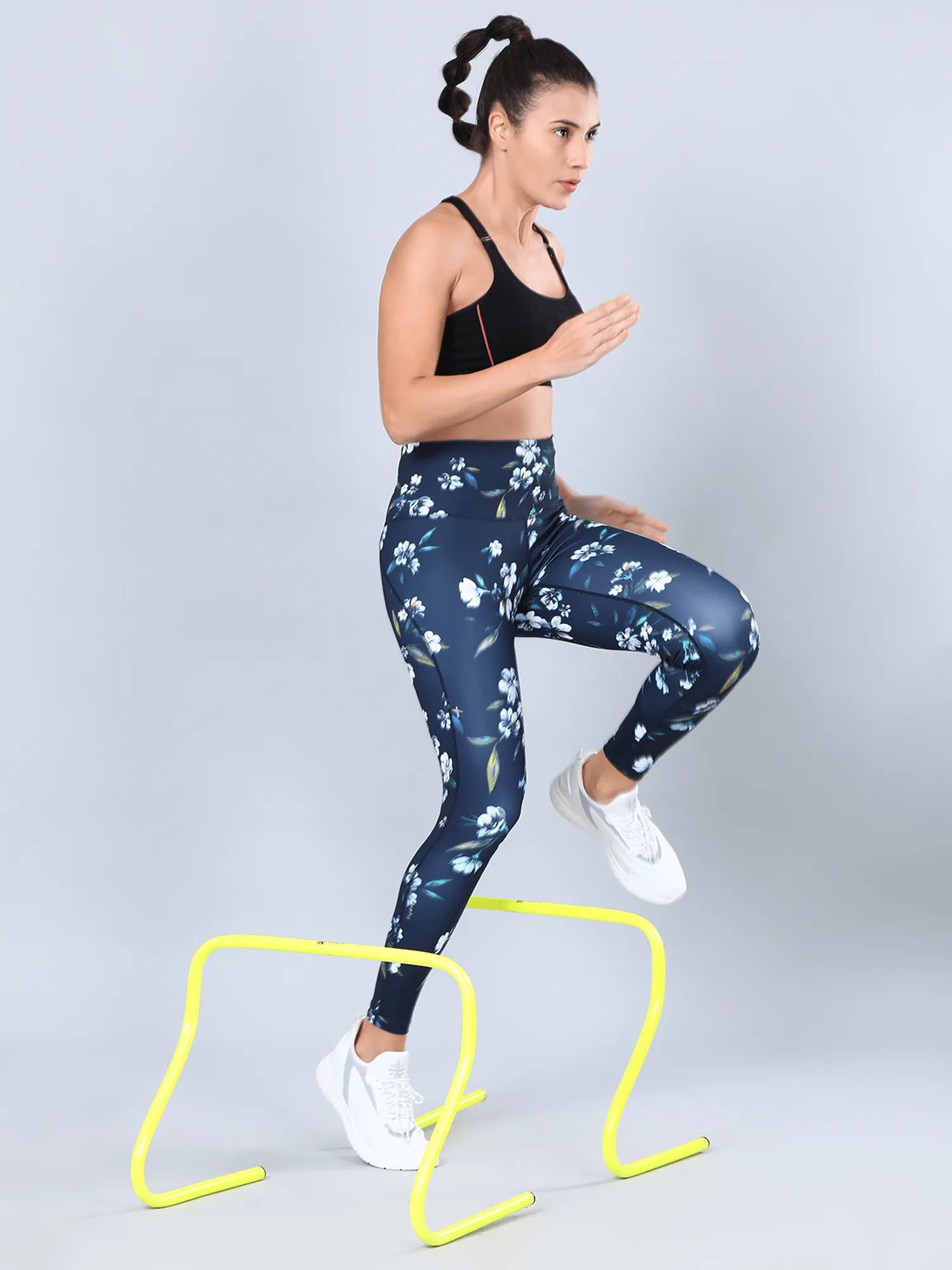 AbsoluteFit Dark Navy Floral Workout Leggings