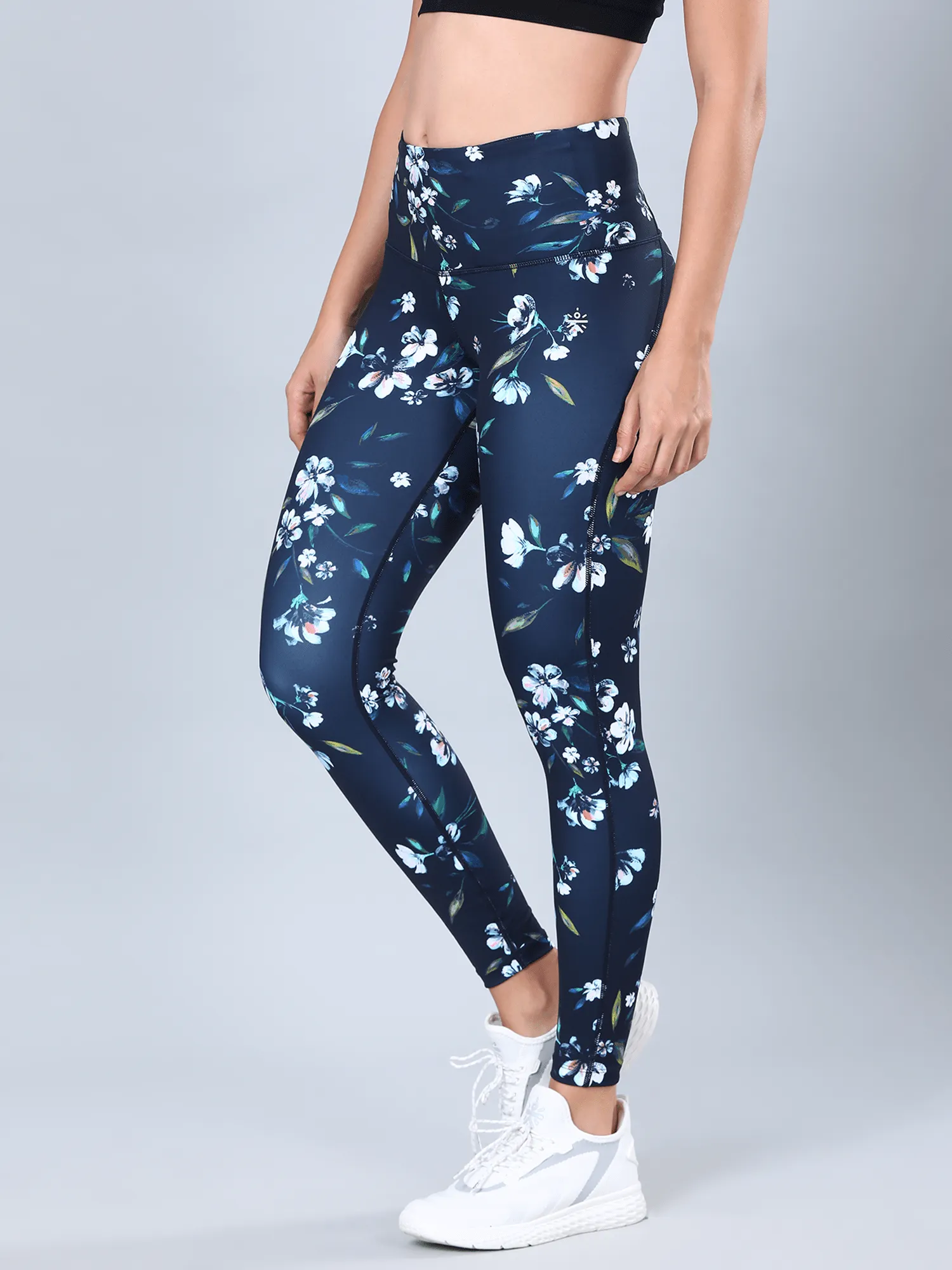 AbsoluteFit Dark Navy Floral Workout Leggings