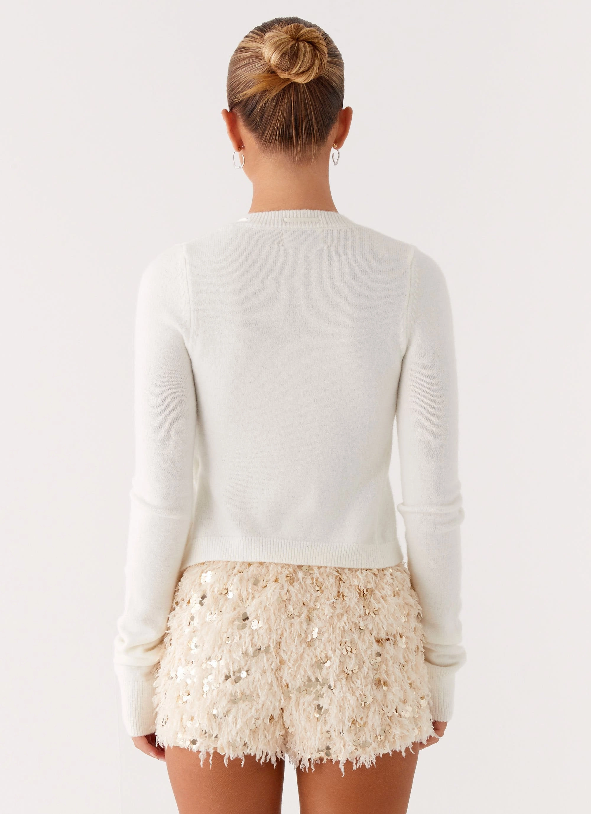 Comfortable Layering City Ready Candy Sequin Mini Shorts - White