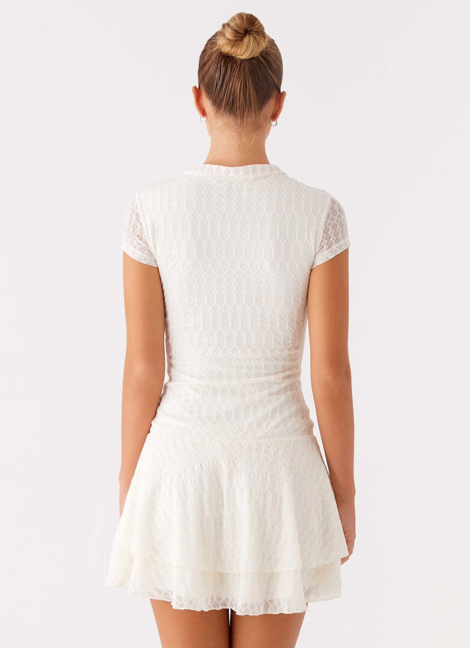 Esty Mini Dress - Ivory Heritage-Brand Belt Waist