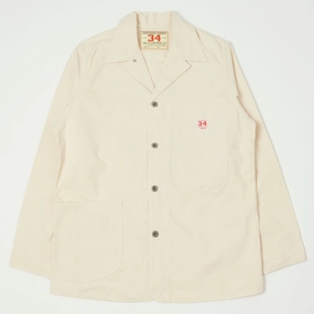 Lee Archives WWII 'Loco' Denim Coverall Jacket - Ecru Functional Pocket