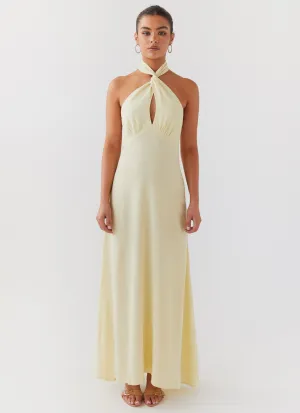 Adrienne Linen Maxi Dress - Lemon Cruise Collection