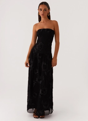 After Light Maxi Dress - Black Cool Comfort Sculpted Detail
