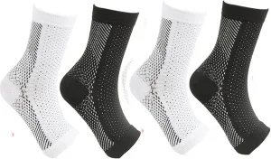Aidease Socks, Aidease Neuro Compression Socks, Aid Ease Socks, Plantar Fasciitis Compression Ankle Sleeves,Plantar Fasciitis Compression Ankle Sleeves,Neuropathy Socks Improved (S-M, Black White)