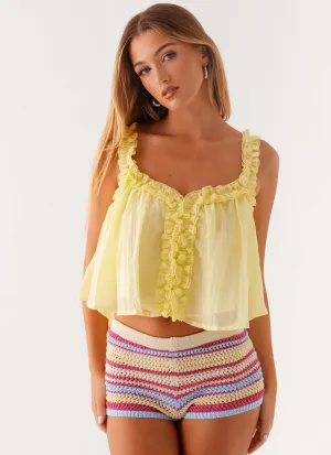 Abrasion Resistant Fabric Aimee Top - Yellow