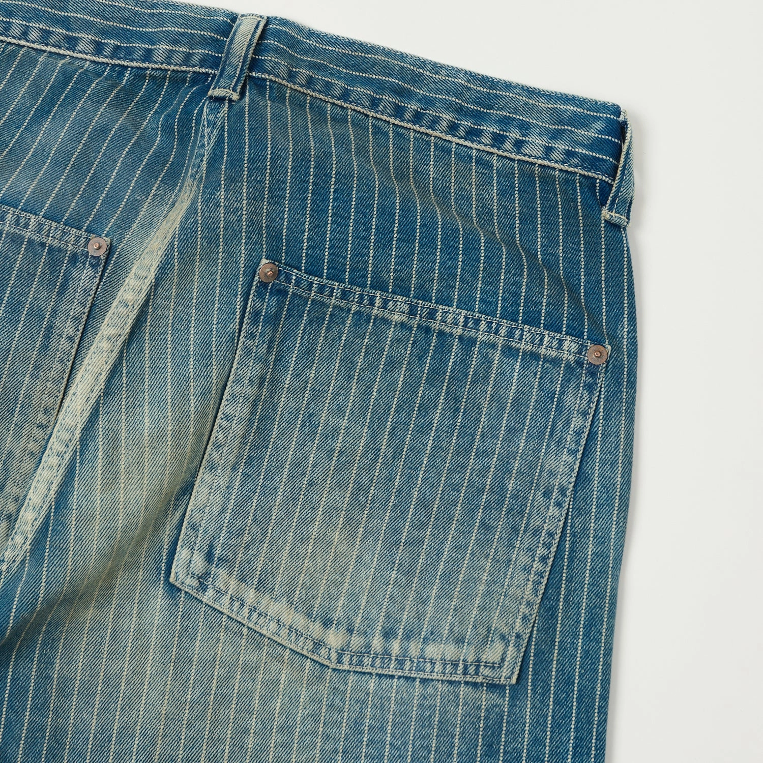 Anti Static Fabric Full Count 1129 Indigo Wabash Work Pants - Heavy Wash