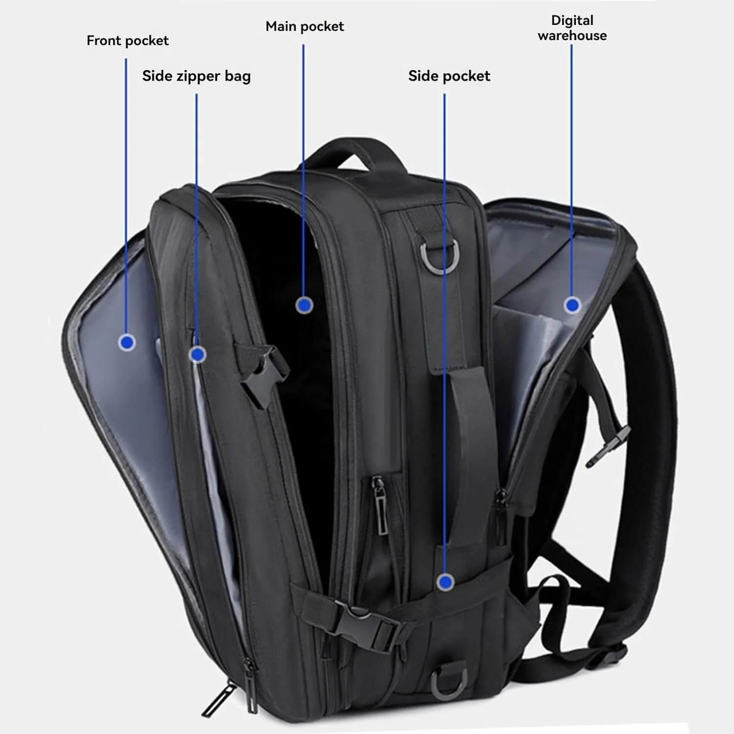 Airback Backpack, Expandable Backpack with Vacuum Compression, Travel Backpack with Vacuum Compression (Type-E)