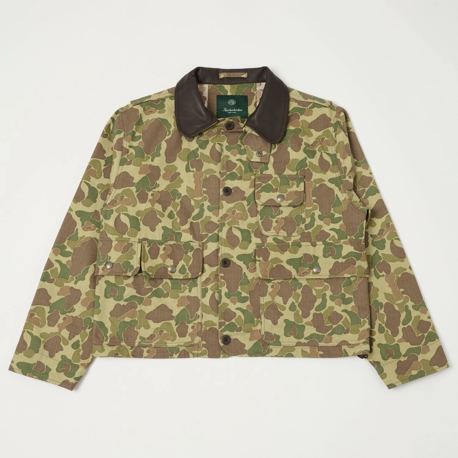 Oversized Silhouette Velcro Fasten Knickerbocker Catskills HBT Coat - Duck Camo
