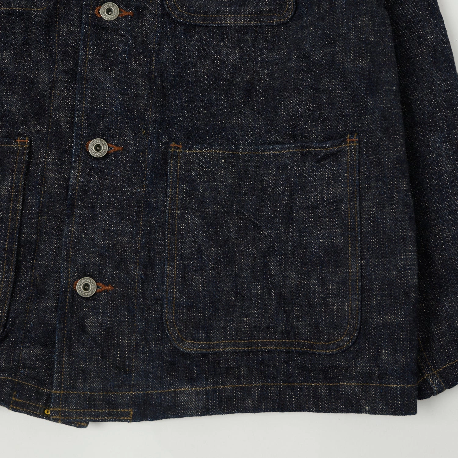 ONI Denim 03502-Kasuri 17oz Coverall Jacket - Rinsed Casual Fit Layer Weatherproof Zipper Tech