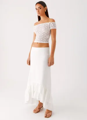 Bold Mood Alessandra Maxi Skirt - White