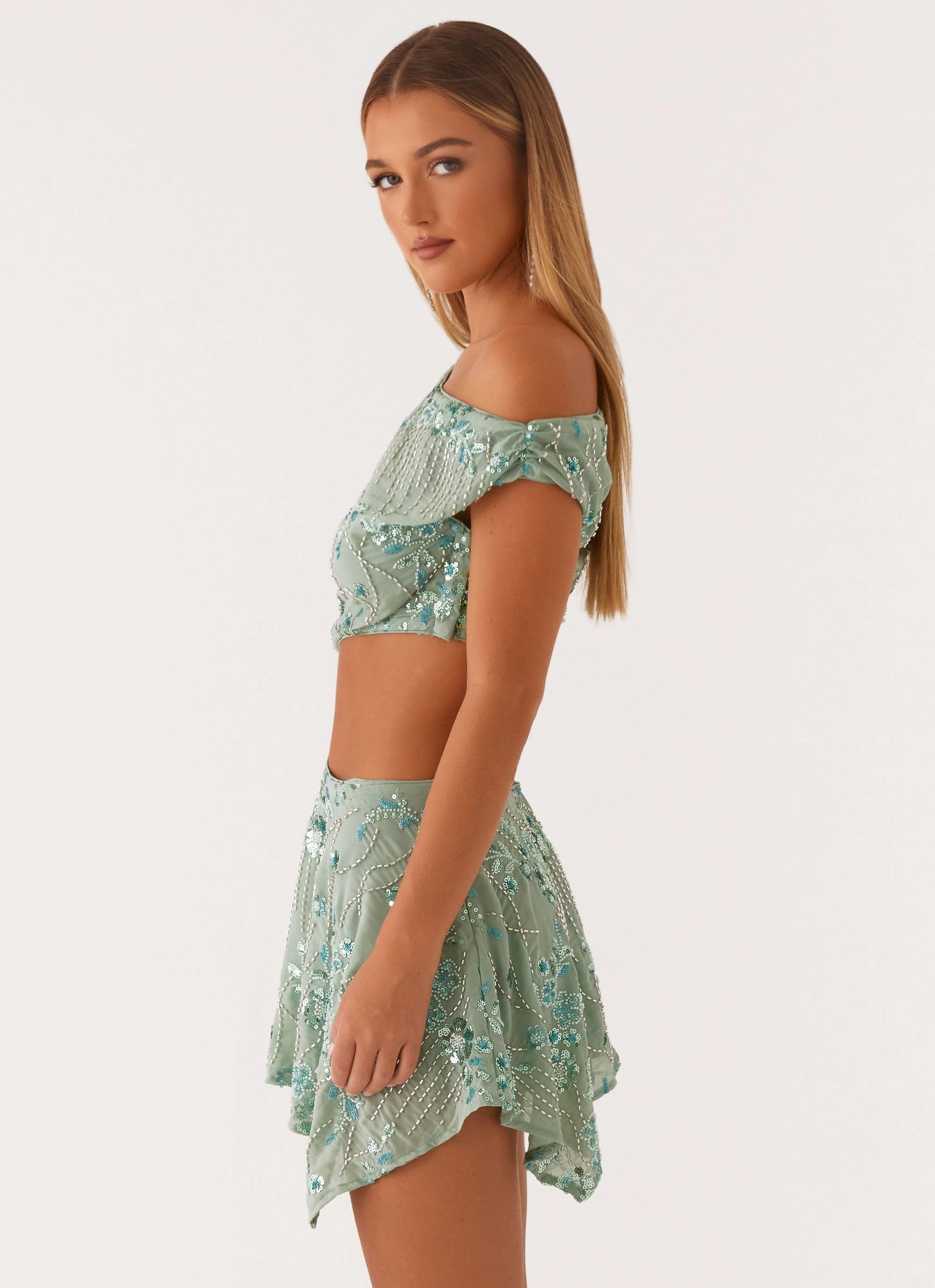 Aletta Sequin Mini Dress - Mint Chill Style Edgy Look