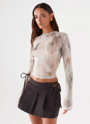 Alexie Pleated Mini Skirt - Black Creative Fashion Artisanal Craft