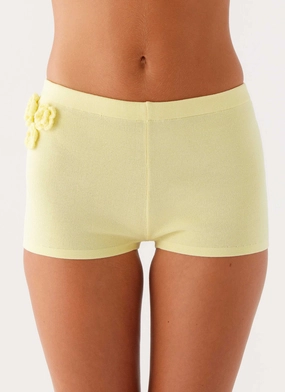 Aliah Knit Shorts - Yellow DurableReinforcedMaterial