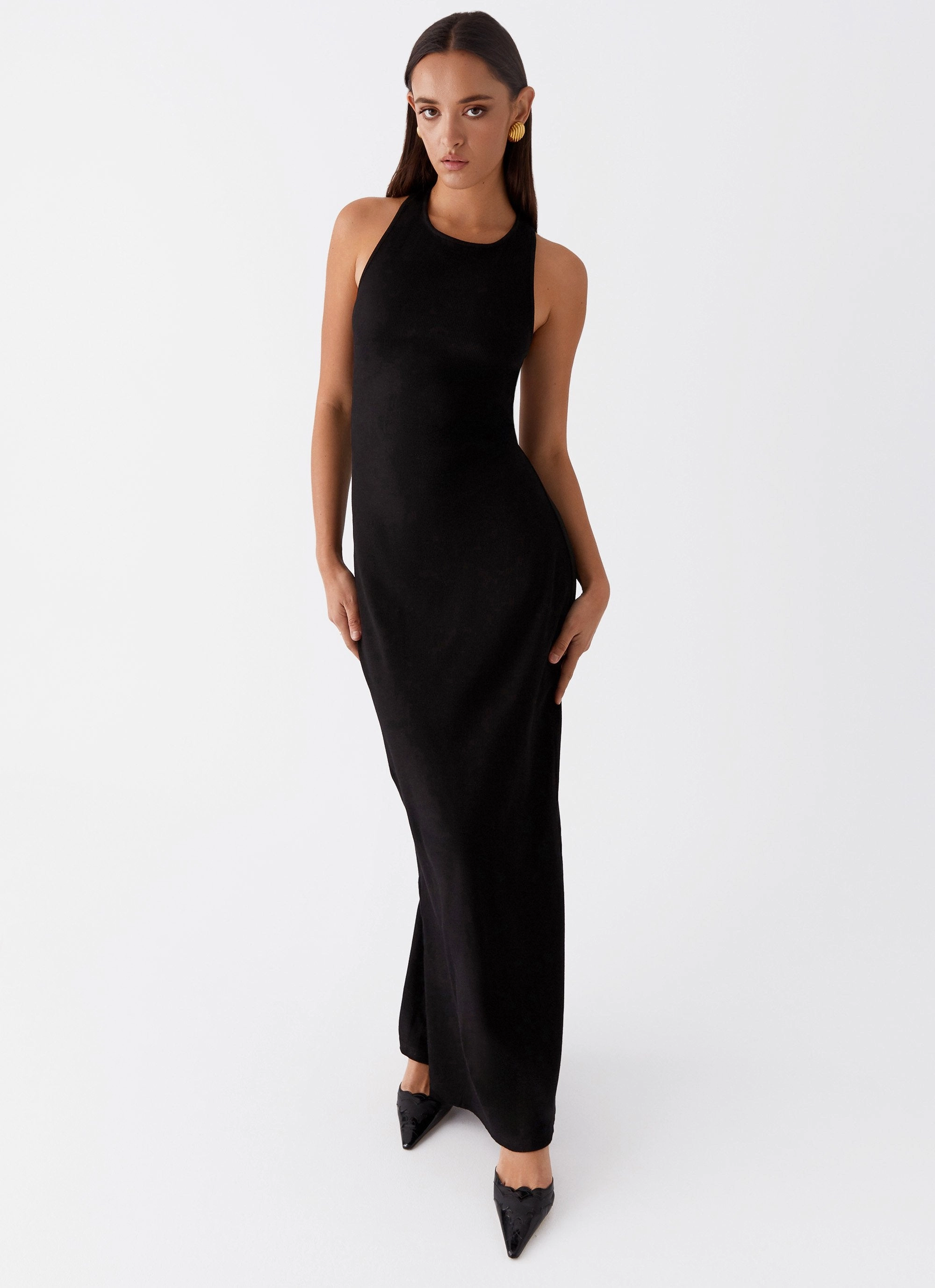 Dew Glow Casual and Comfy Alice Cut Out Maxi Dress - Black