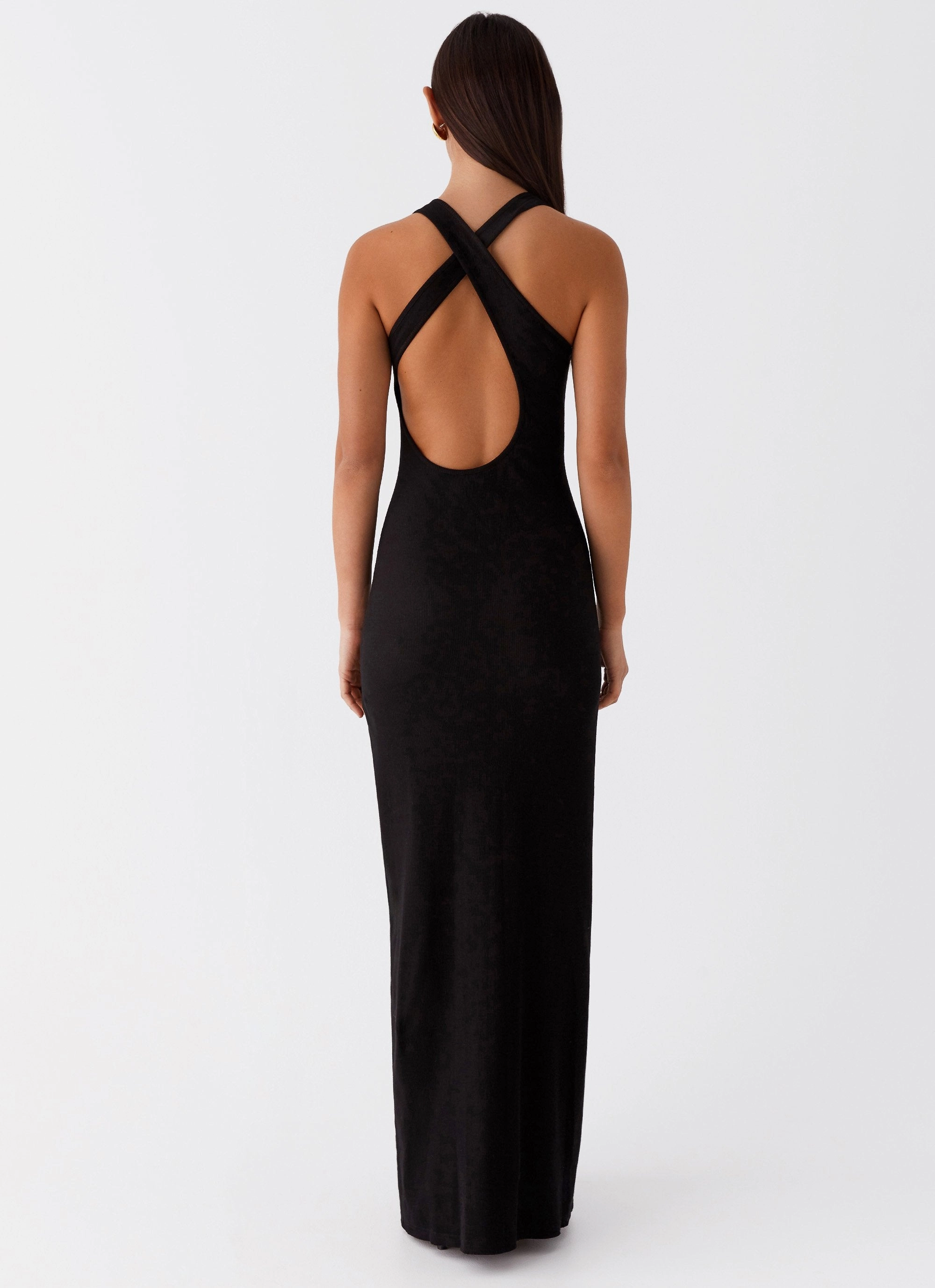 Alice Cut Out Maxi Dress - Black Long Sleeve